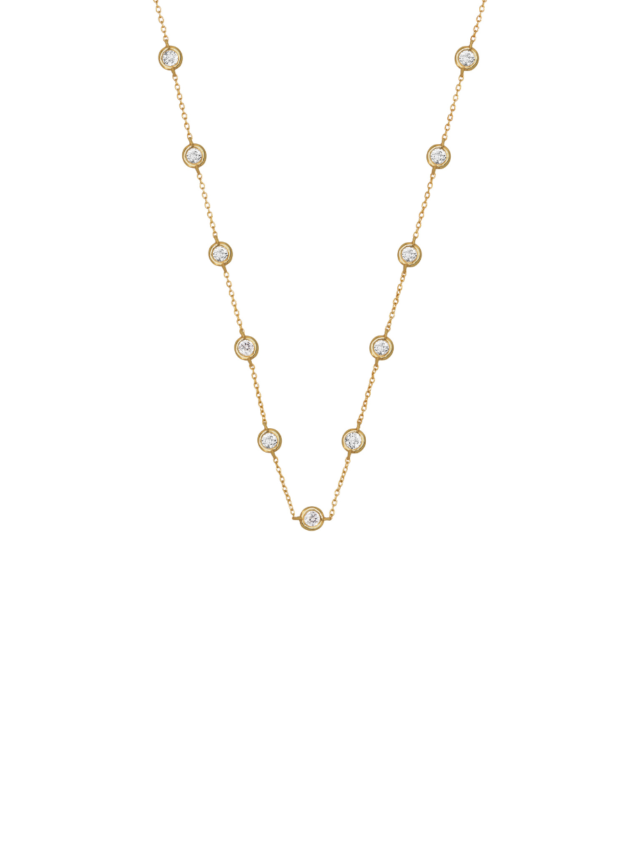 CLEMENCE, 1.50 CARAT 15 STONE STRAND NECKLACE, GOLD – Dorsey