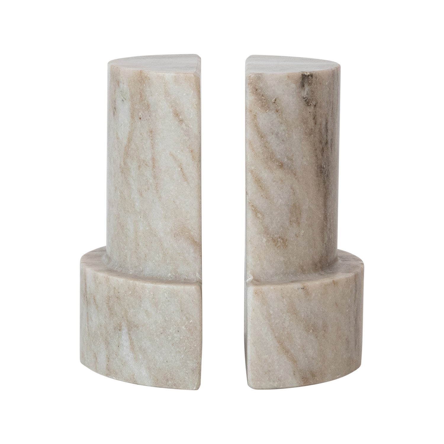 Marble Column Bookends - Set of 2