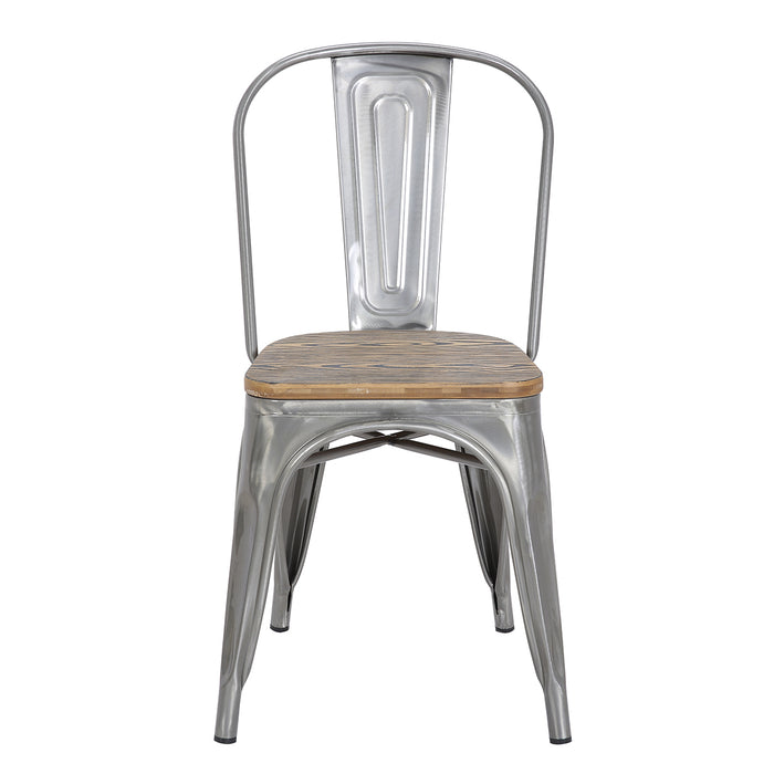 Burton Metal Chair Natural Metal With Zebra Wood Seat 18