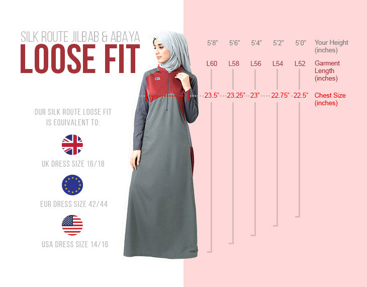 abaya jilbab loose fit size