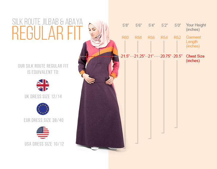 Abaya Jilbab Regular Fit Size