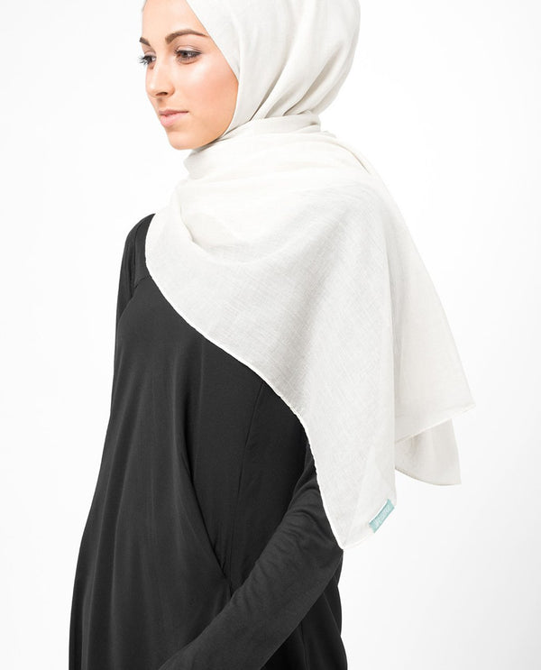 Cotton Voile  Hijab Scarf Shawl  in Bright White