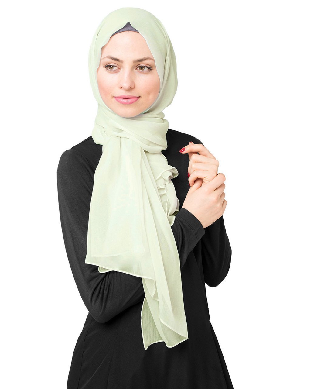 Chiffon Hijab Scarf Shawl Headcover in Evening Sand Color 