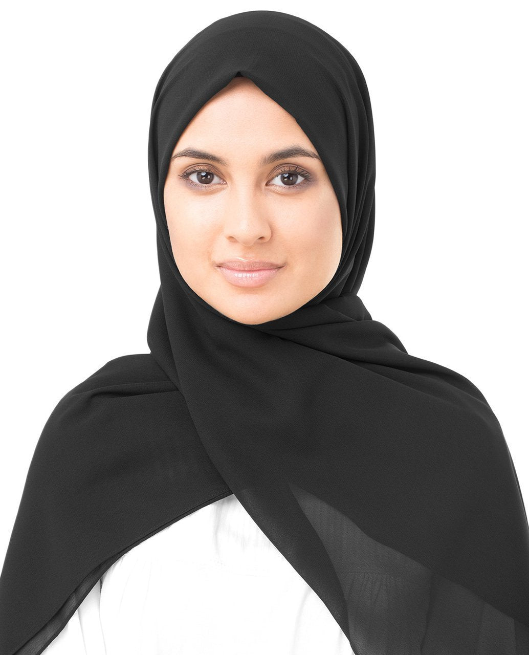 Shop for Georgette Hijab Scarf in Jet Black - ModestPath.com