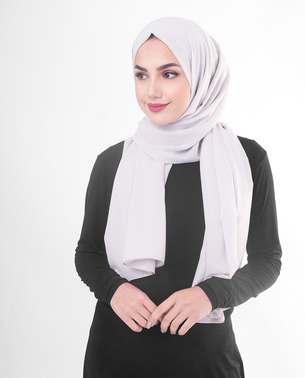 Georgette Hijab Scarf Shawl in Lilac Hint Color - ModestPath.com