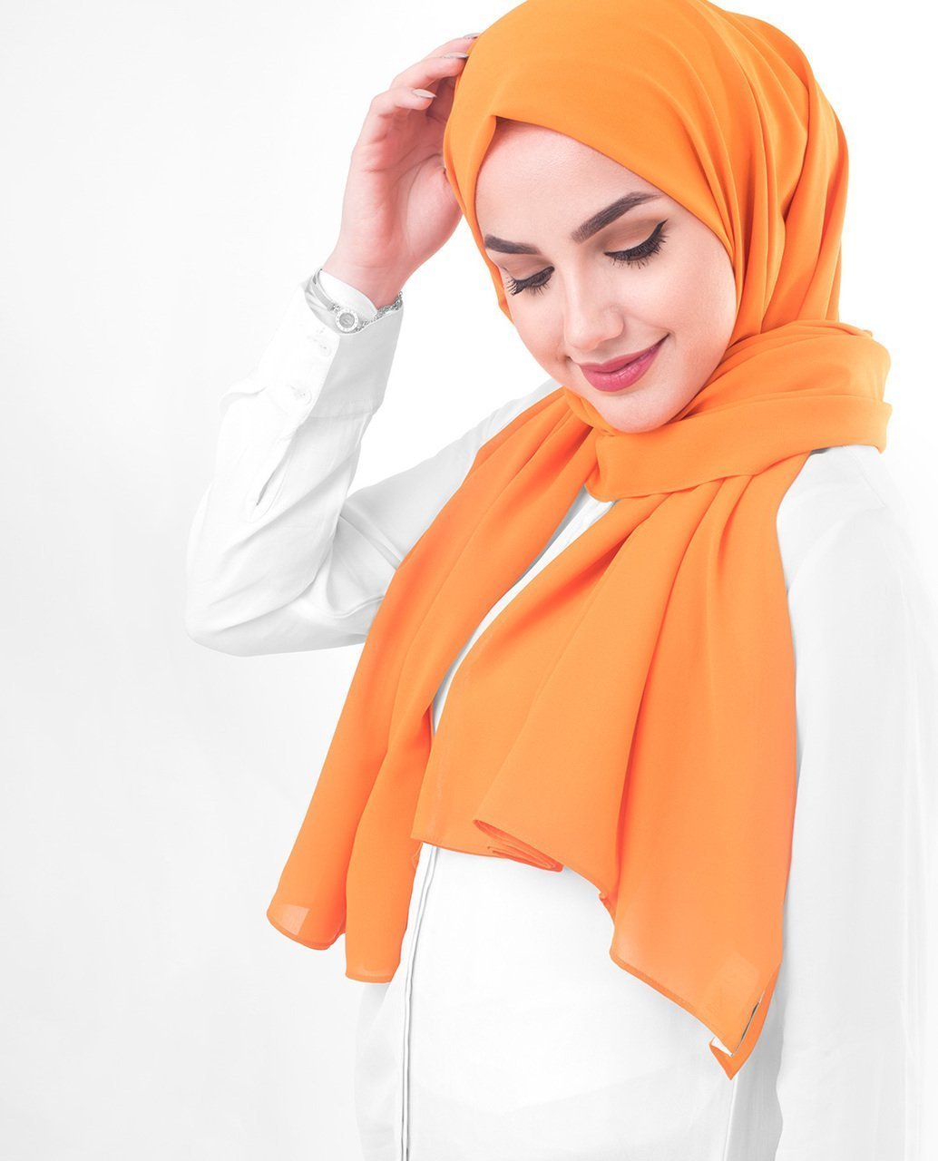 Luxury Orange Pepper Georgette Hijab |