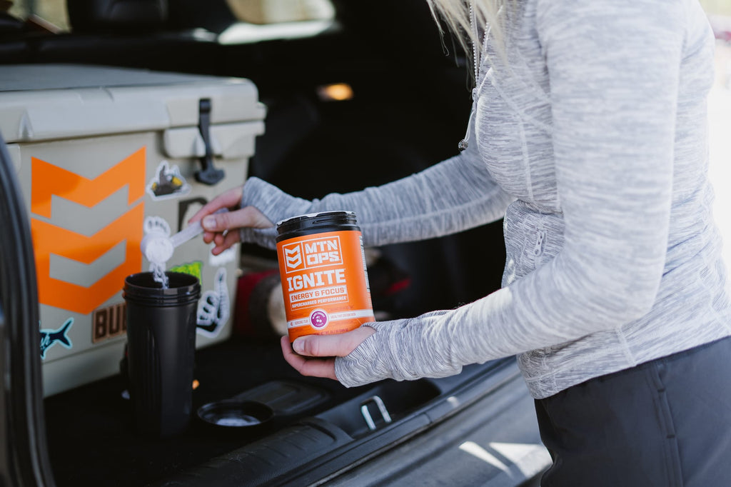 Pour. Mix. Drink. Conquer. Ignite will help you conquer any workout!