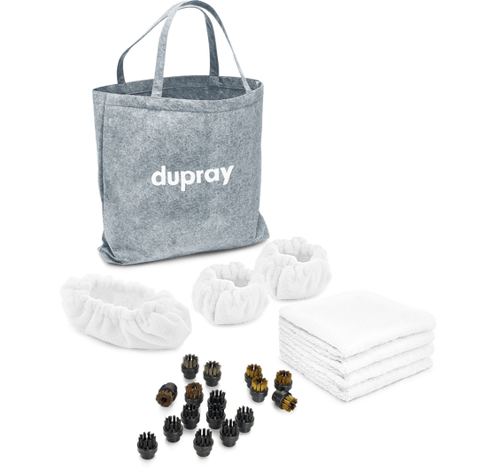 A pack of 10 stainless steel brushes for your Dupray steam cleaner. 