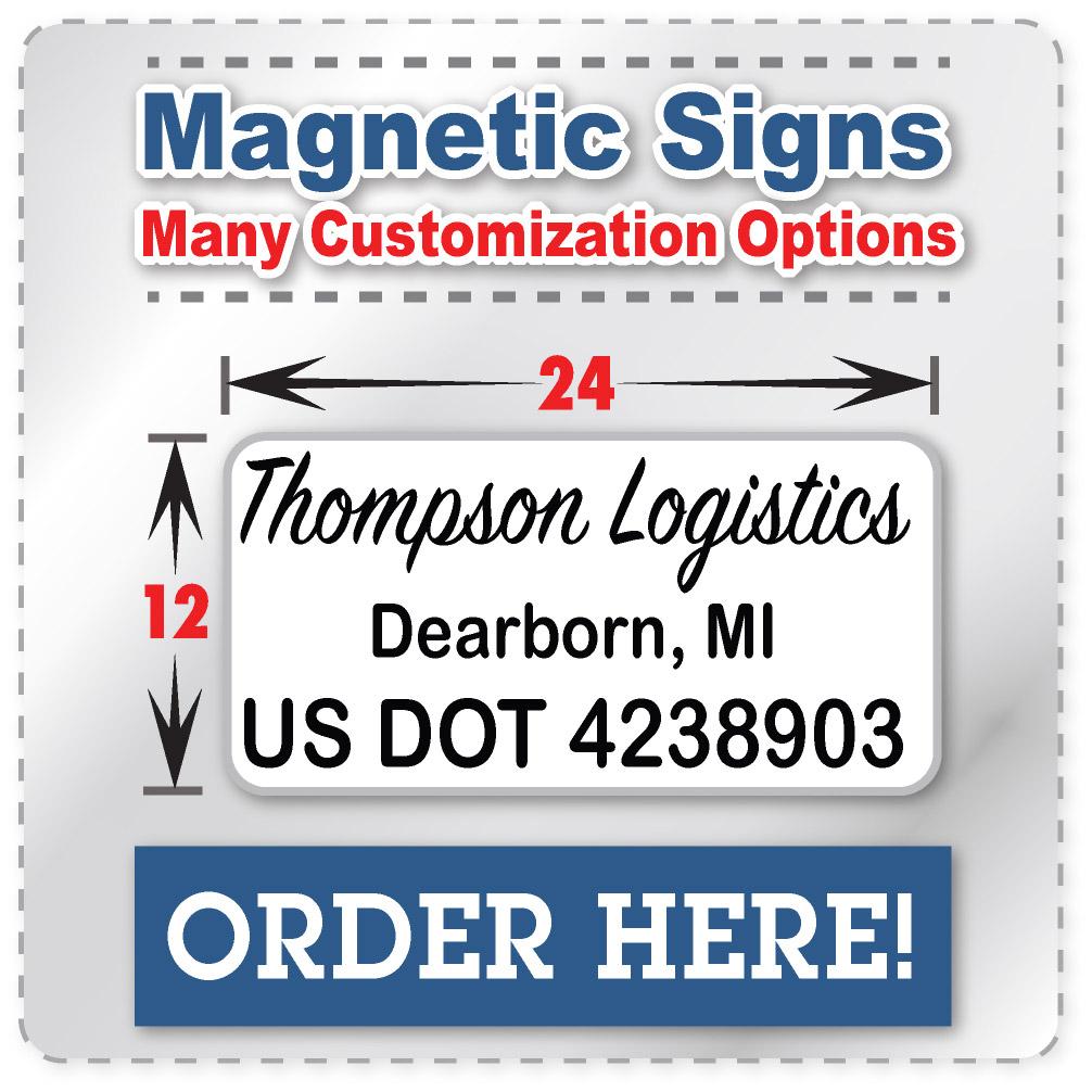 USDOT Number Vinyl Stickers & US DOT Magnetic Signs from $2.50 – Accent ...