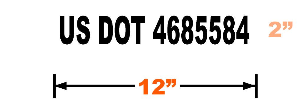 USDOT Number Sticker / Decal 12X2 from 2.50 Each Free