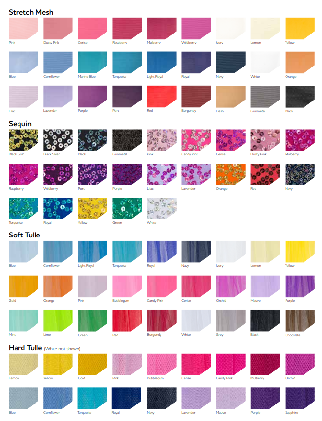 Fabrics Used – PW Dance & Sportswear Australia