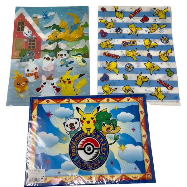 15 Pokemon Center Fukuoka Japan Back To School Clear File Folder Lot Shop Tokyo Retro