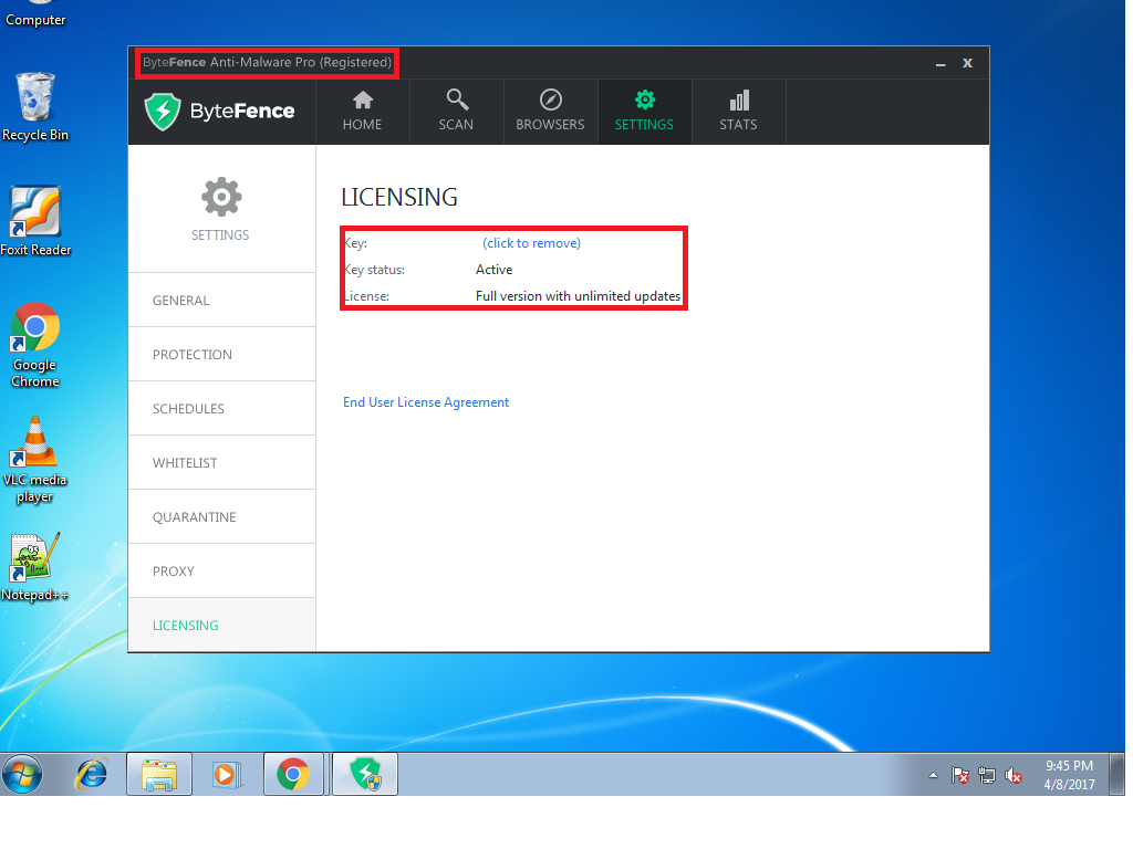 bytefence pro license key 2017