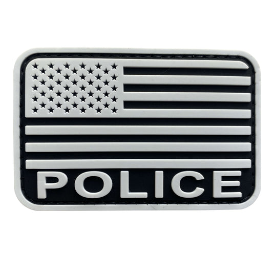 US Flag Patch Black and White 3 Inch