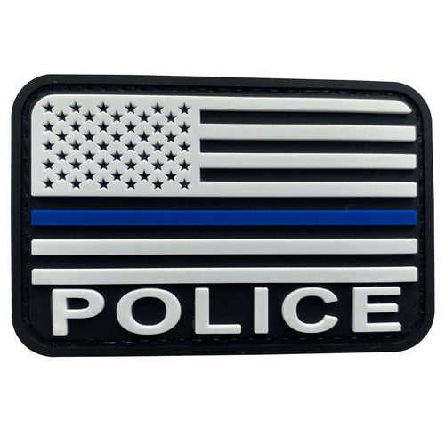 uuKen 3x2 inches Small PVC Rubber Police Deputy Sheriff American Flag