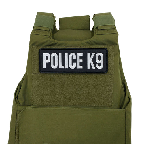 uuKen Large 8.5x3 inches PVC Rubber Military Tactical Police K9 Vest Patch  with Hook Fastener Back for Tactical Vest Plate Carrier Enforcement