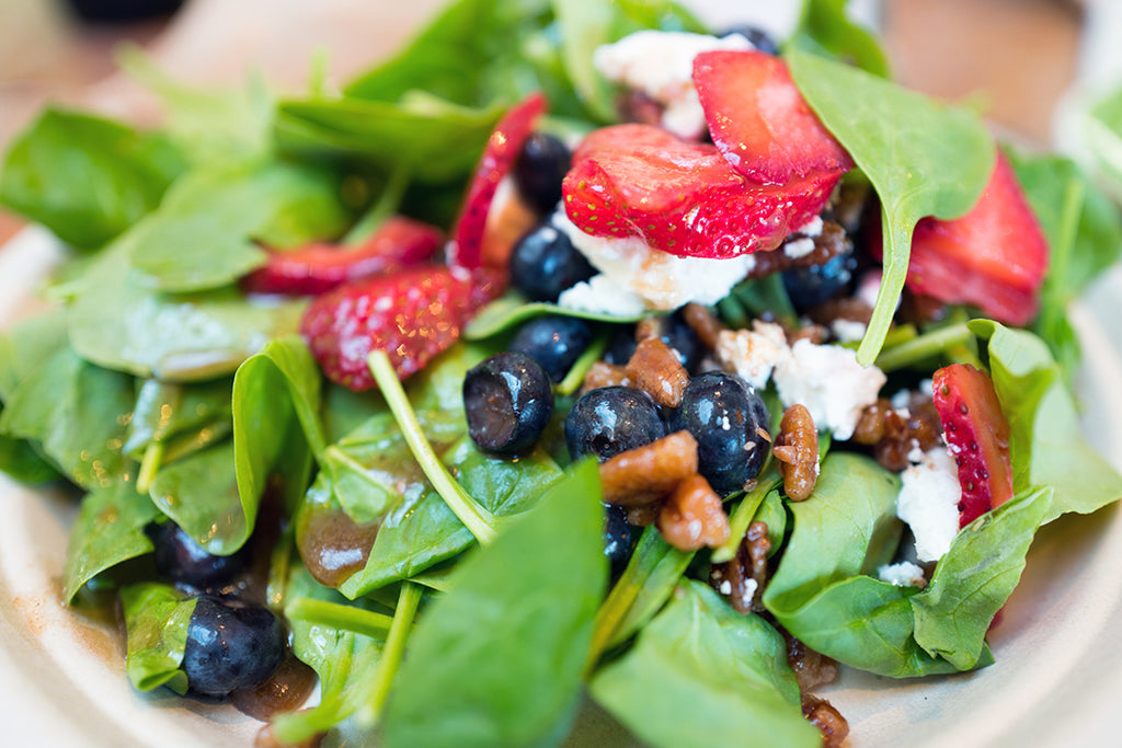 spinach and strawberries