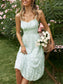 Lace Applique Ruched Spaghetti Strap Tiered Dress - WESTHUNDRED