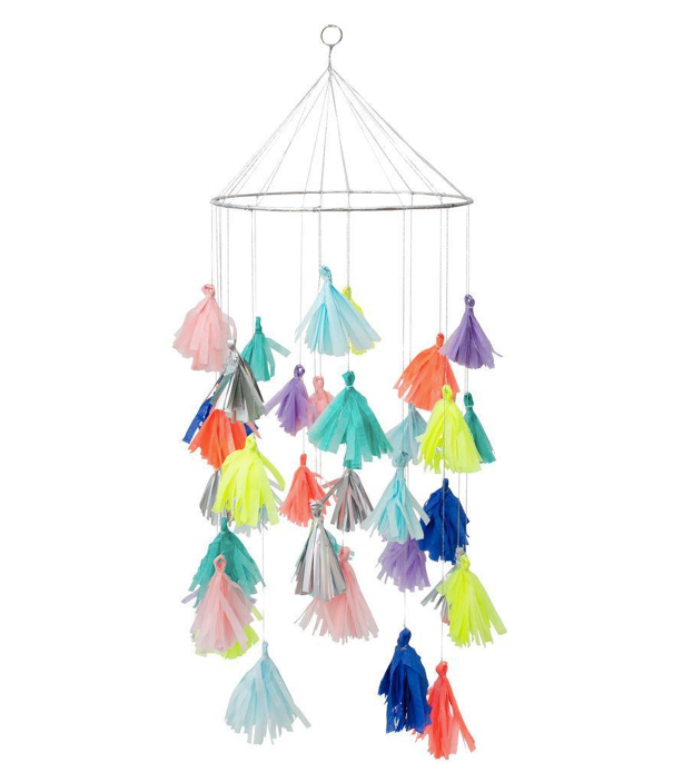 blue tassel chandelier