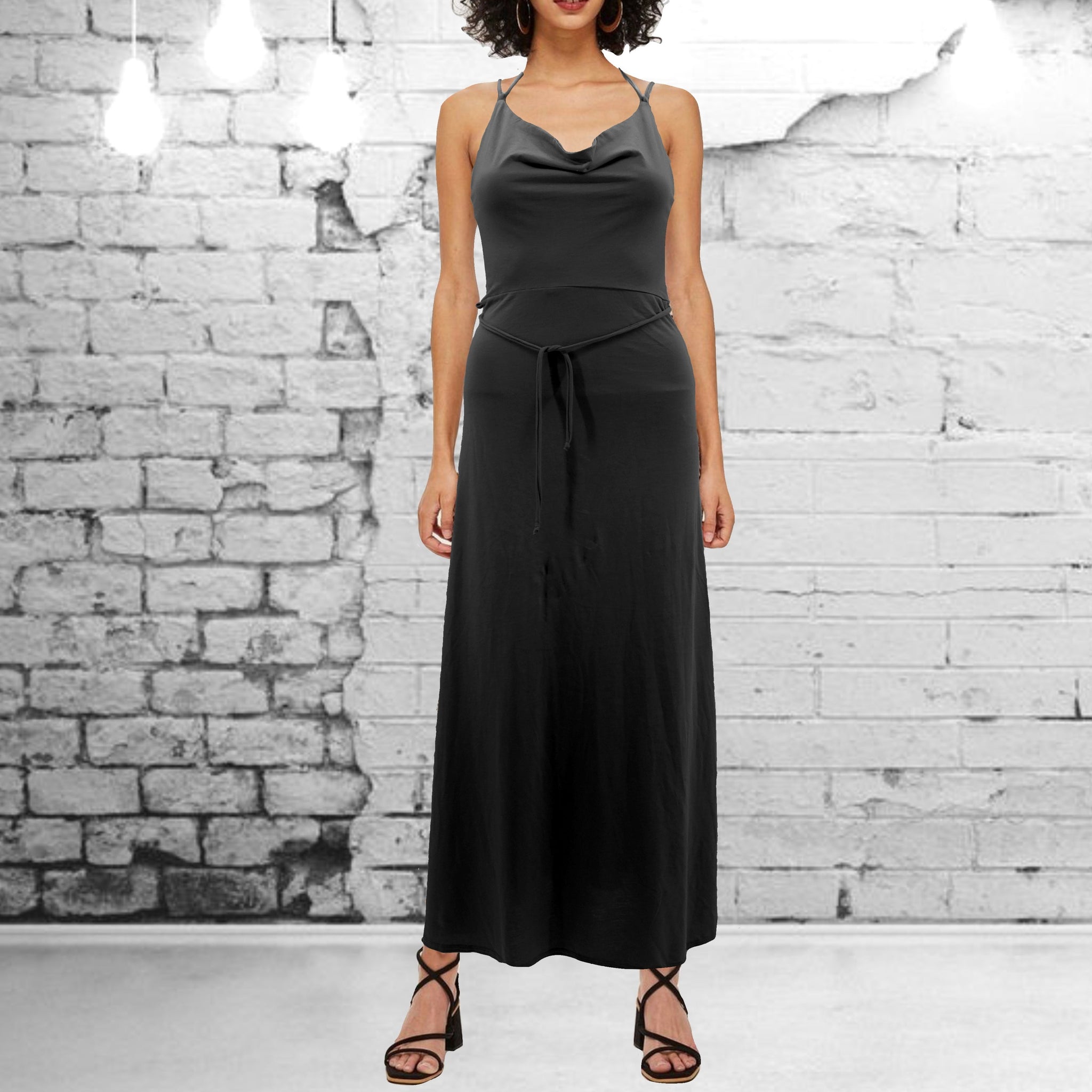 maxi halter jurk / long slip dress – MOYZO