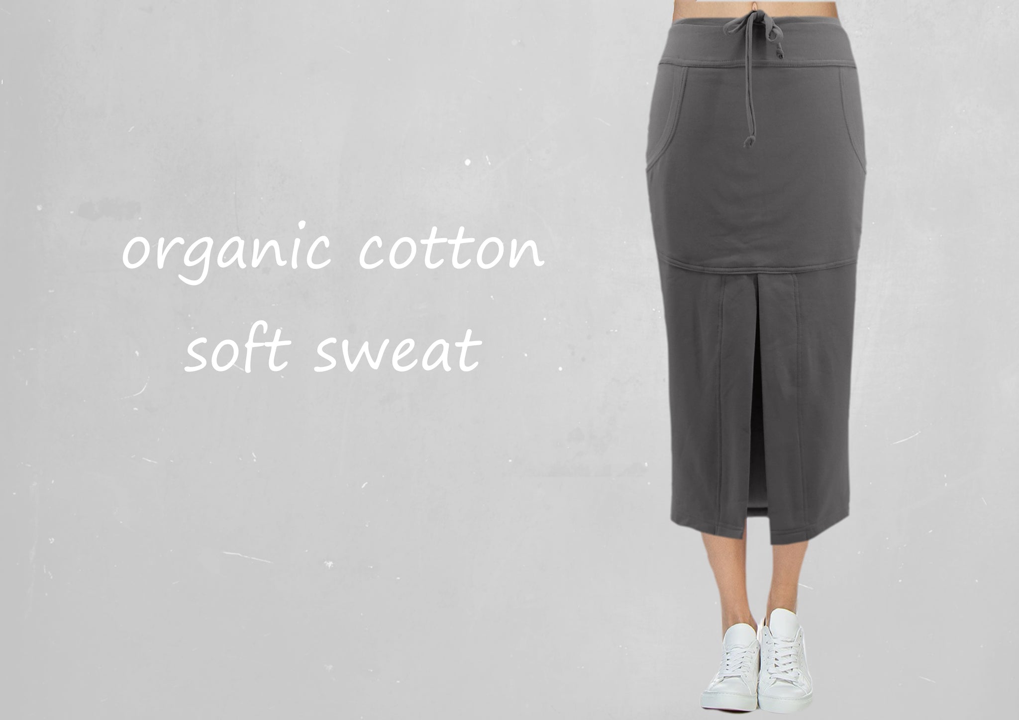 Midi rok van soft sweat bio katoen / Midi skirt made of soft sweat organic cotton