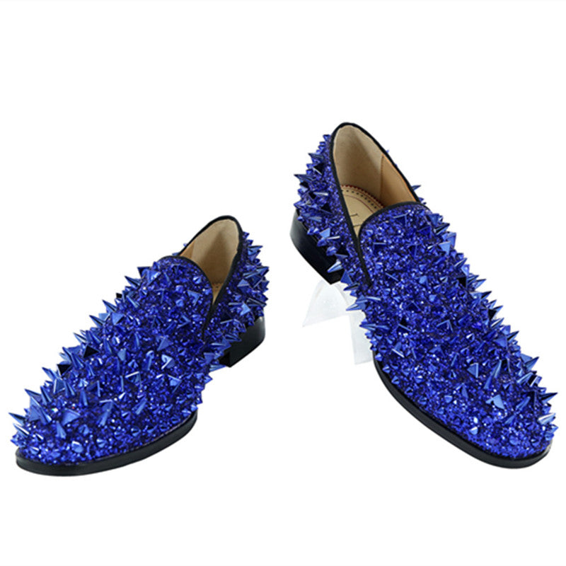 blue spiked dress shoes