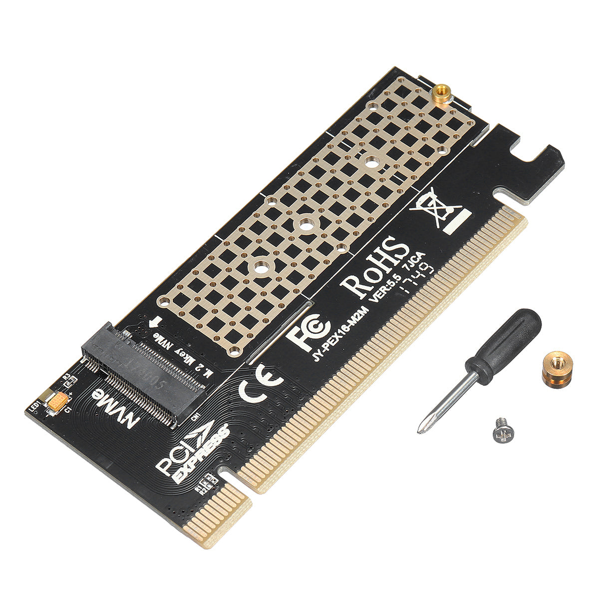 .2 NVe SSD NGFF to PCI-E 3.0 X16/X4 Adapter  Key Interface Expansio .