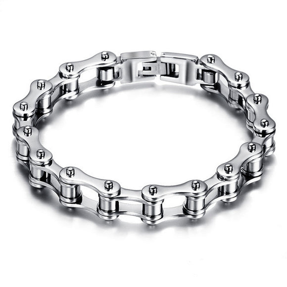 silver bike chain bracelet