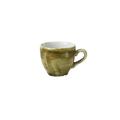 Churchill Stonecast Plume Espresso Cups 3.5oz Olive | contemporary rustic look personalised cups