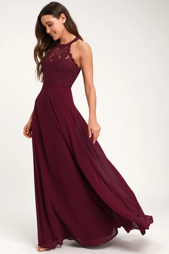 Dance All Evening Burgundy Lace Maxi Dress – iwearmystyle