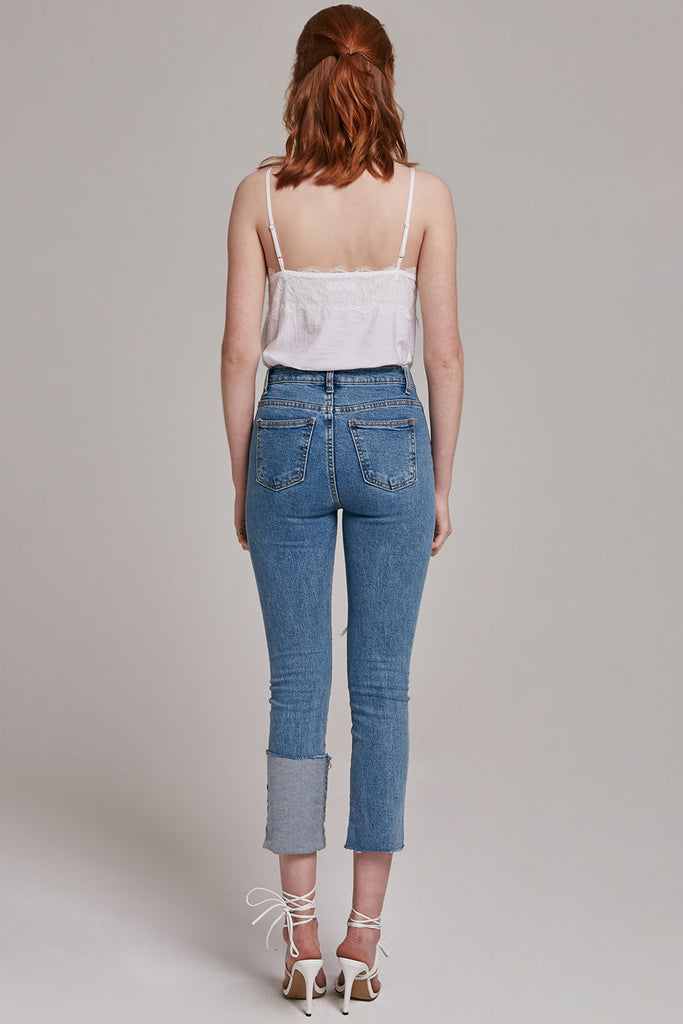 jeans with pearl cuffs