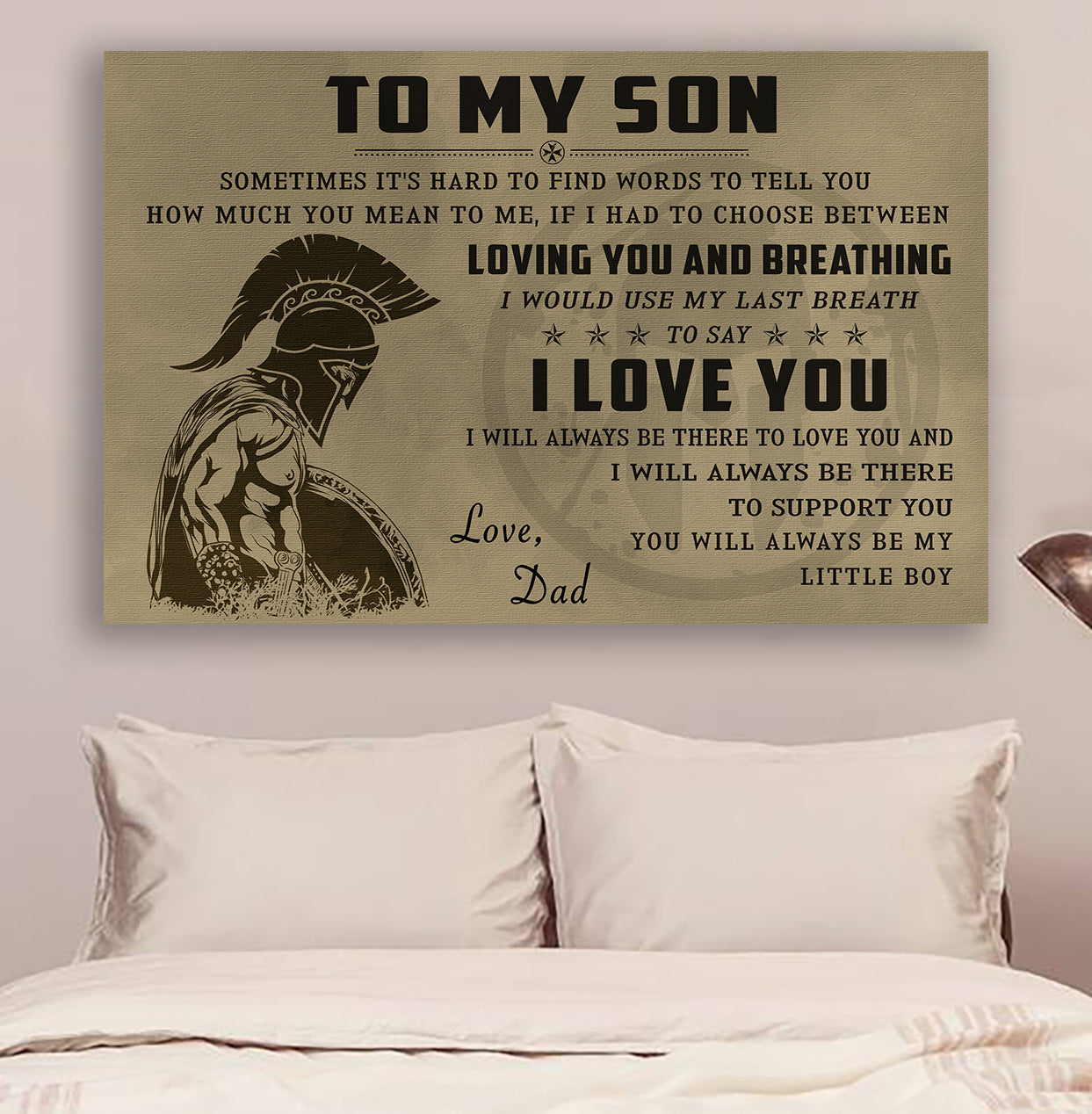 Cv987 Lda Spartan Poster To My Son I Love You Soul Warriors