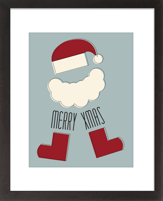 Merry Xmas Santa - 8 x 10 Print with Mat