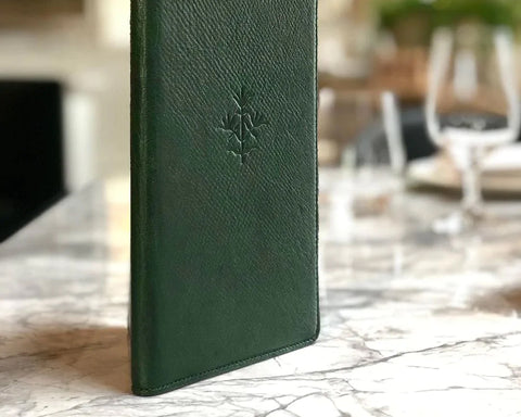 leather menu covers Billy Tannery