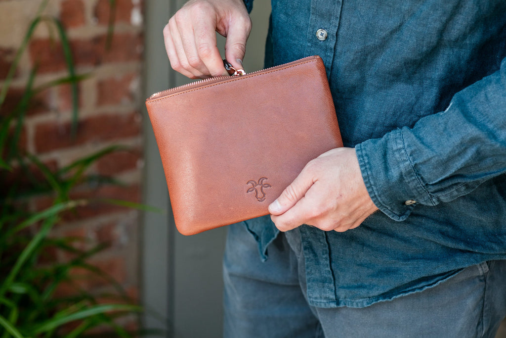Billy Tannery Small Brown Leather Pouch 