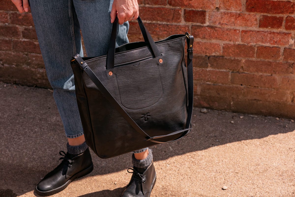 Billy Tannery Black Leather Tote Bag Unisex Gifts