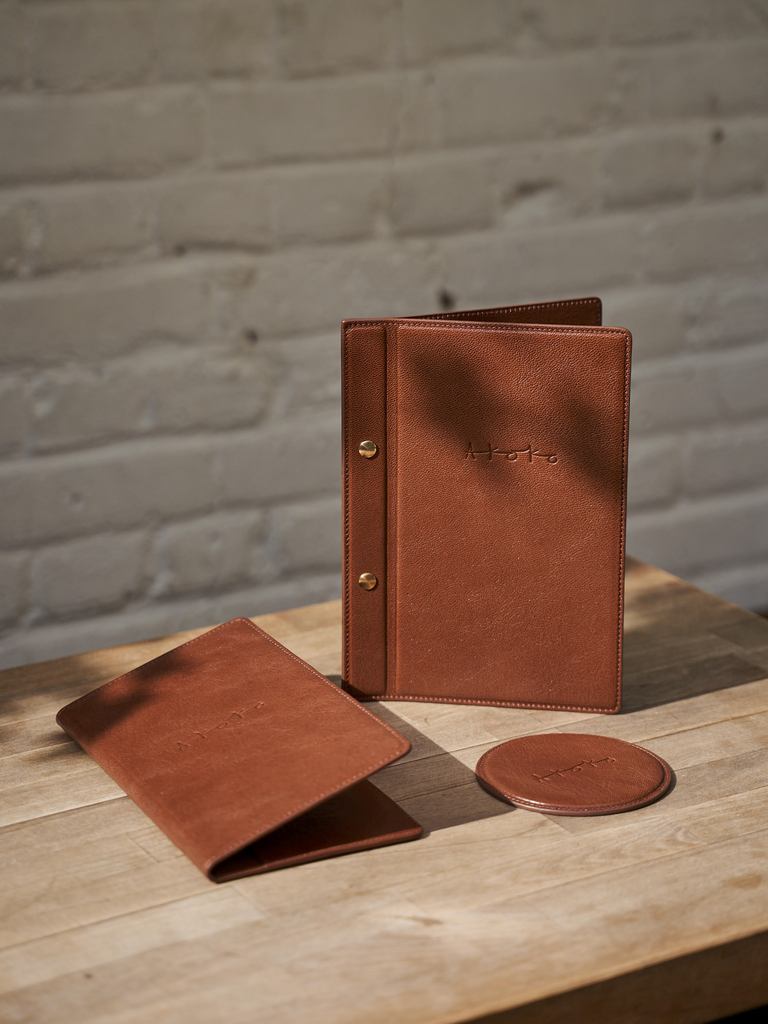 Billy Tannery Bespoke Leather Menu Covers, Coasters - Akoko