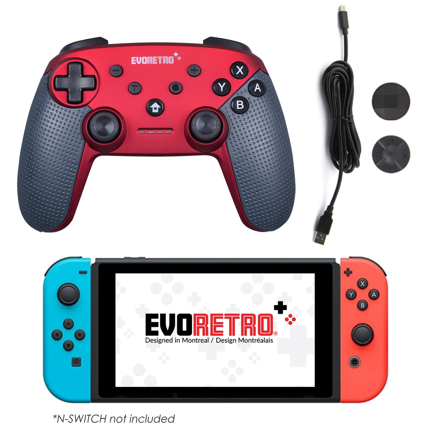 red nintendo switch pro controller