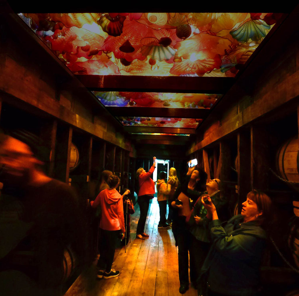 Glass ceiling by Dale Chihuly at Maker's Mark Distillery