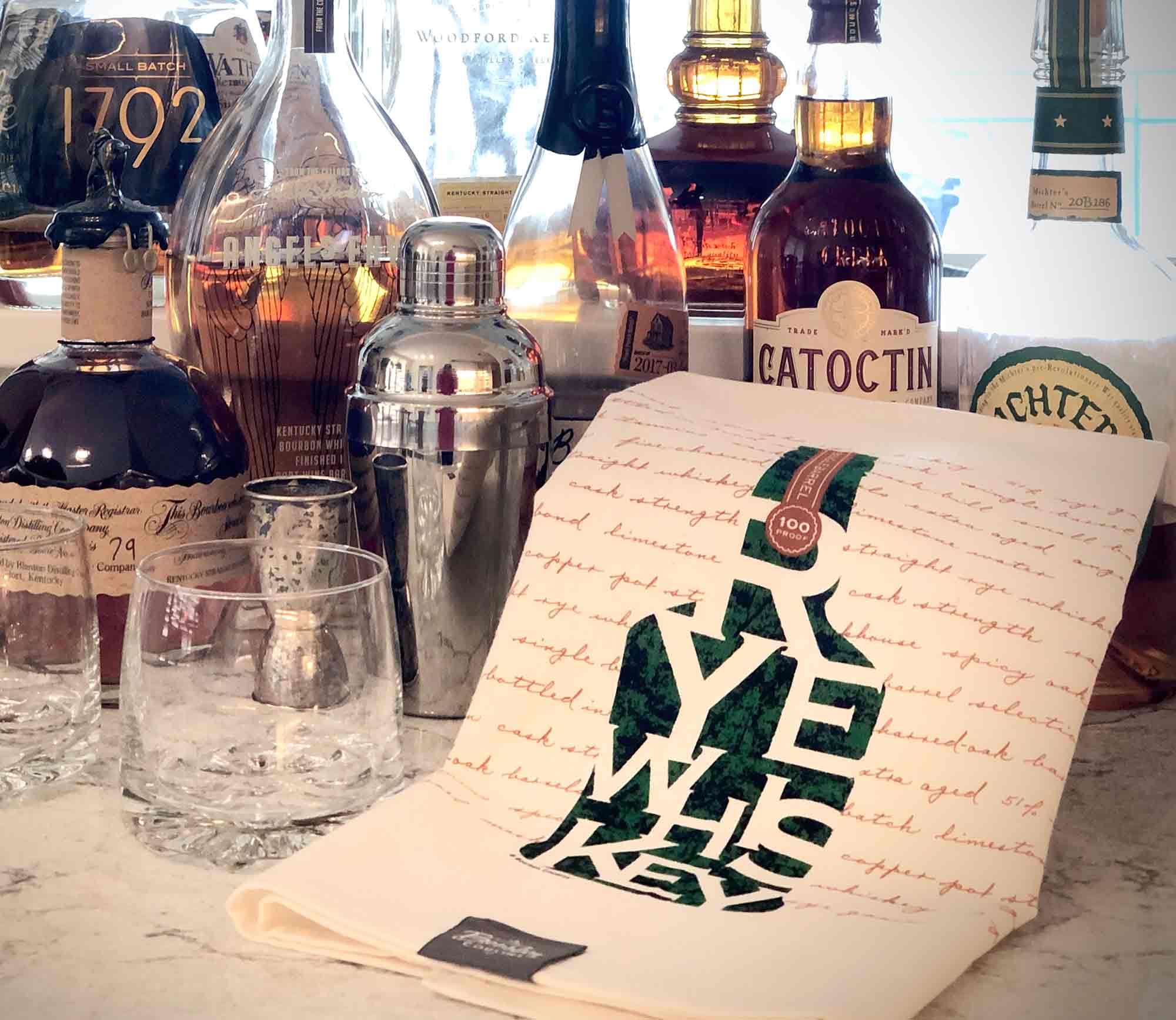 Be Neat Bourbon Whiskey Kitchen Bar Towels