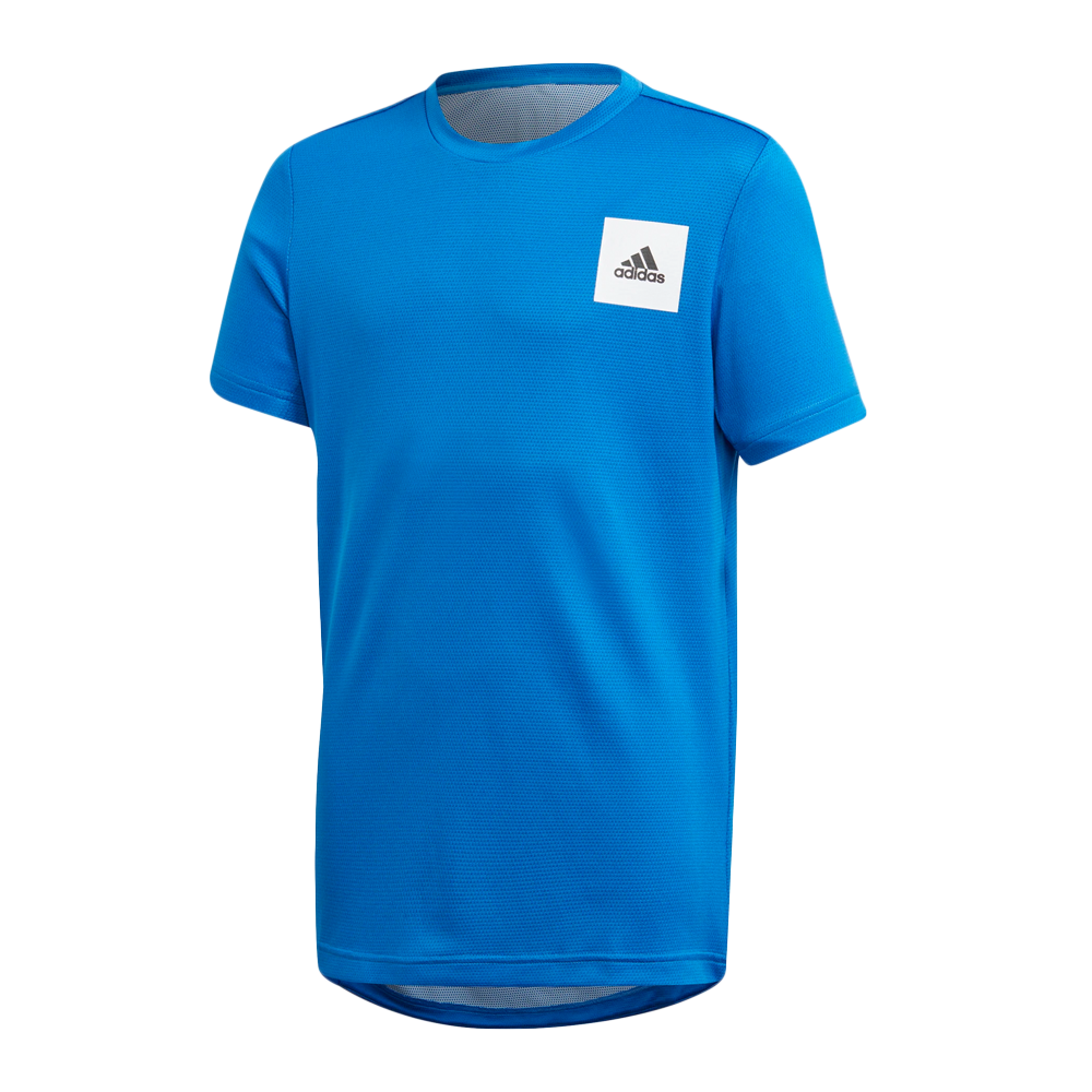 adidas - D2M 3-Stripes Back Tee - Blue Sports Shirt