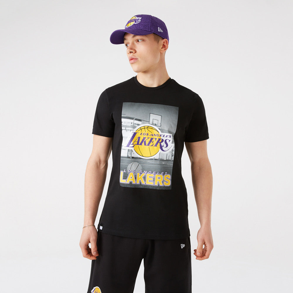 Purple New Era NBA LA Lakers Cut & Sew T-Shirt