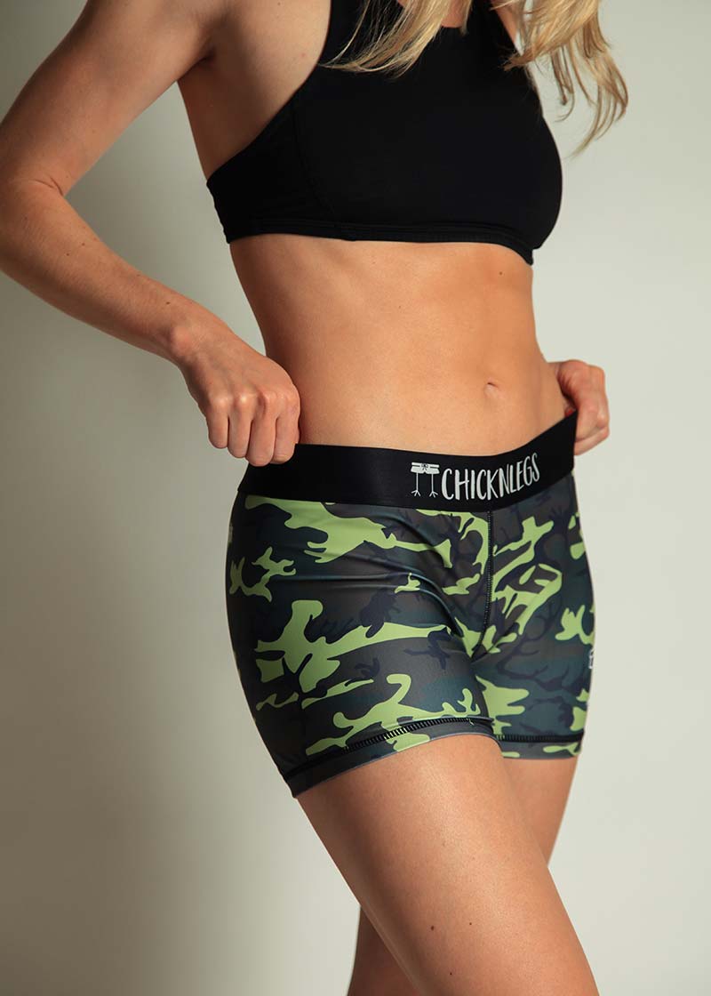 camo spandex shorts womens