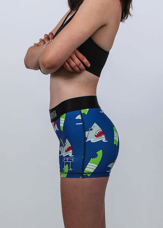 Women's Green Llamas 3 Compression Shorts