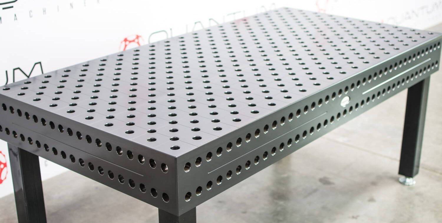 welding table with holes