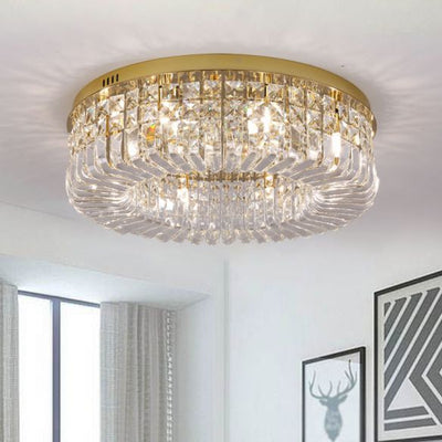 flat crystal chandelier