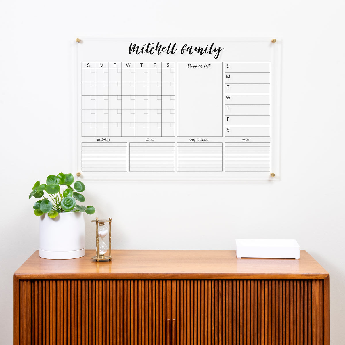 Acrylic Wall Calendar 2024 Personalized Dry Erase Board Wall