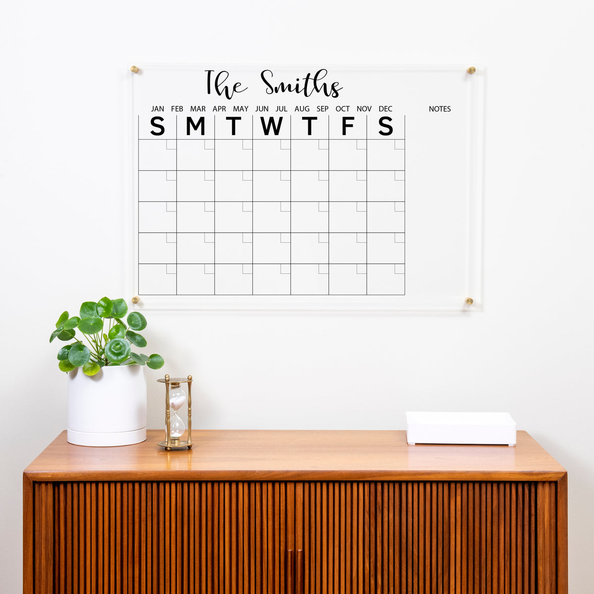 Blank Acrylic Dry Erase Writing Board With Standoffs Wall Calendar