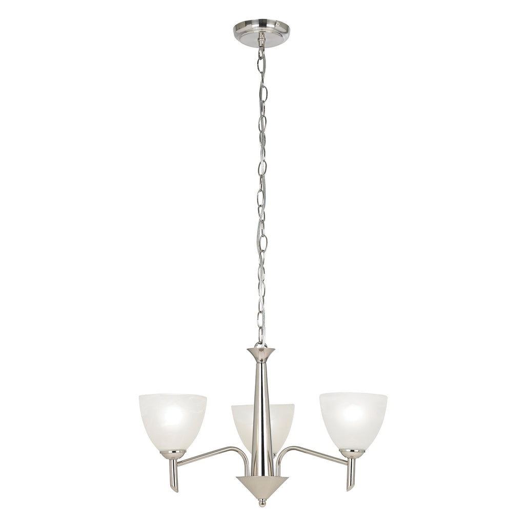 3 Bulb Satin Nickel Ceiling Light With Alabaster Glass Nur Lights