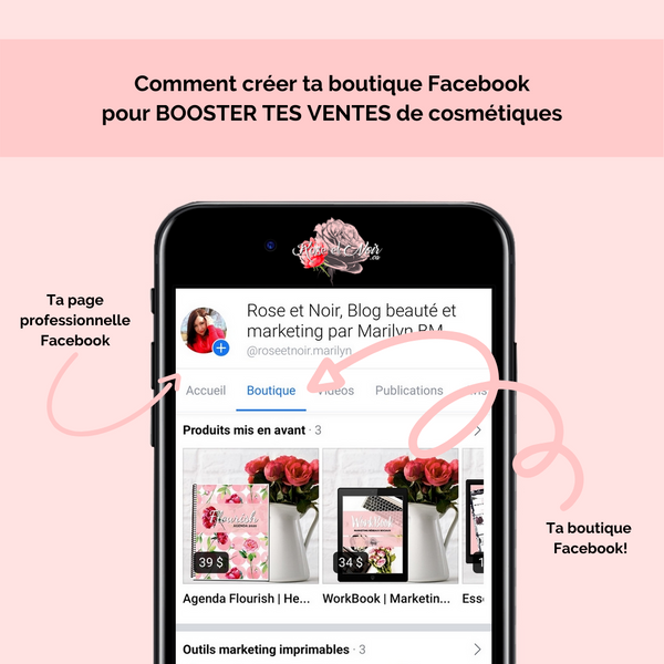 Exemple boutique Facebook